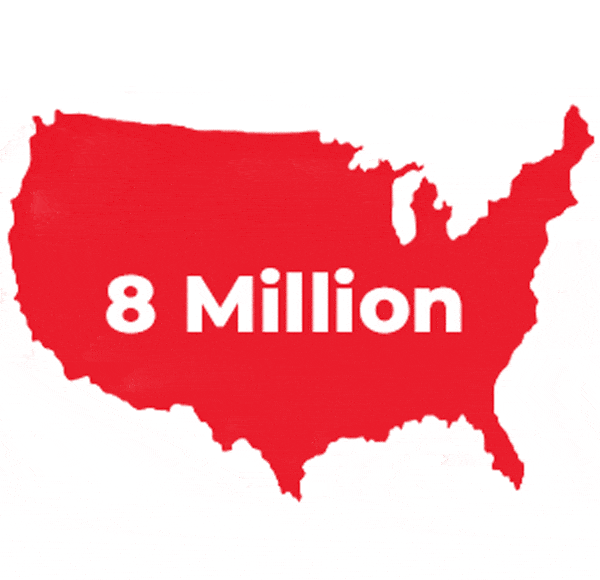 US map 8 million Americans